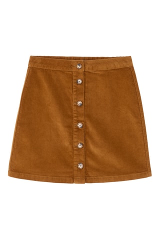 Velours Minirok Hoge Taille - Camel