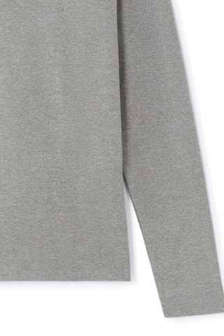 T-shirt Slim Fit - Gemêleerd Grijs
