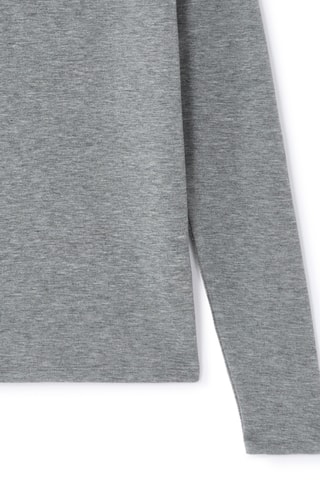 T-shirt Slim Fit - Gemêleerd Grijs