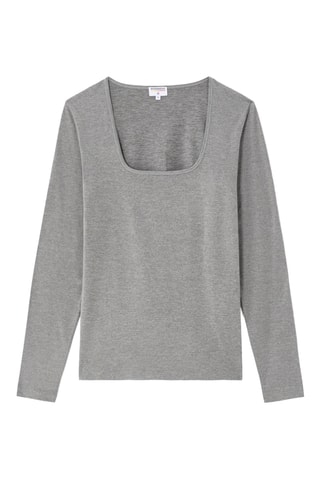 T-shirt Slim Fit - Gemêleerd Grijs