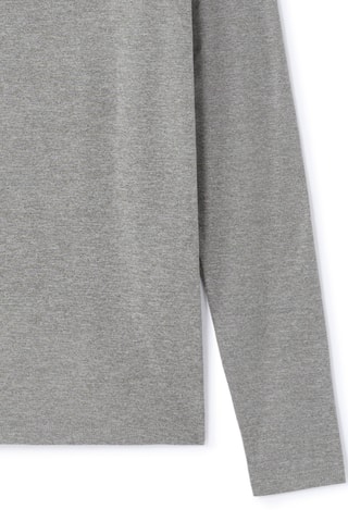 T-shirt Slim Fit - Gemêleerd Grijs