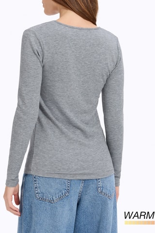 T-shirt Slim Fit - Gemêleerd Grijs