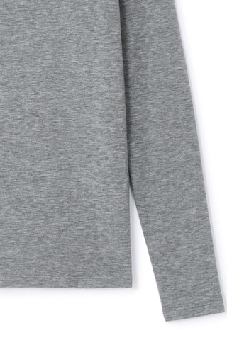 T-shirt Slim Fit - Gemêleerd Grijs