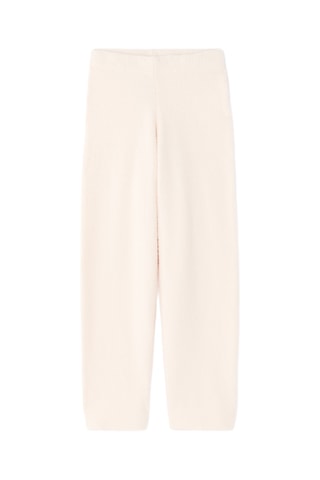 Fleece Pyjamabroek Hoge Taille - Ecru