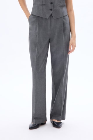 Broek Straight Hoge Taille - Antraciet