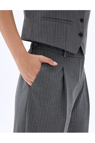 Broek Straight Hoge Taille - Antraciet