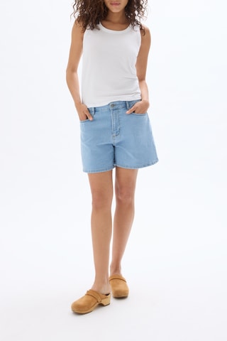 Spijkershort Wide Legs Hoge Taille - Lichtblauw