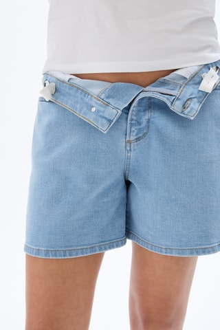 Spijkershort Wide Legs Hoge Taille - Lichtblauw