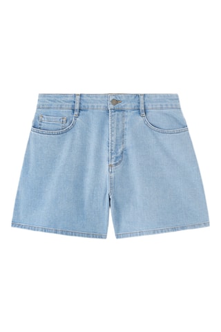 Spijkershort Wide Legs Hoge Taille - Lichtblauw