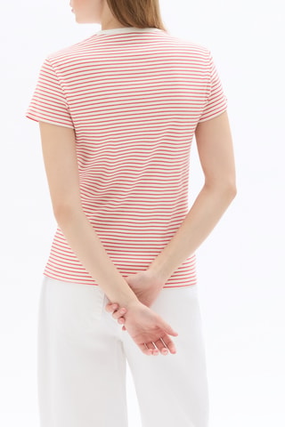 T-shirt Slim Fit - Rood en Wit