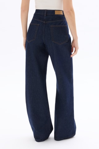 Jeans Wide Legs met Hoge Taille - Marineblauw