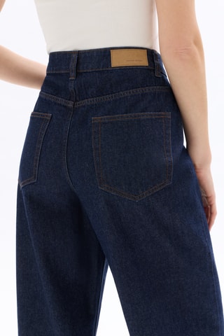 Jeans Wide Legs met Hoge Taille - Marineblauw