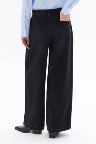 Jeans Wide Legs met Hoge Taille - Zwart