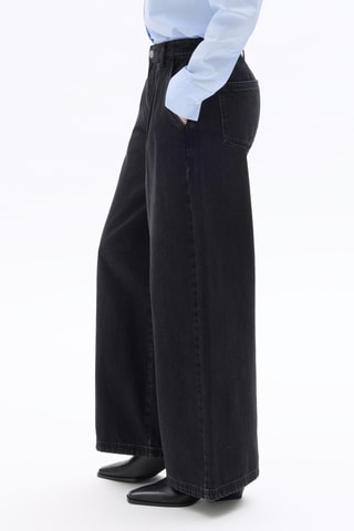 Jeans Wide Legs met Hoge Taille - Zwart