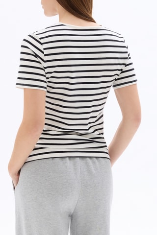 T-shirt Slim Fit - Zwart en wit