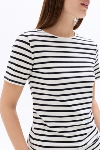 T-shirt Slim Fit - Zwart en wit