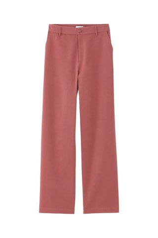 Broek Straight Hoge Taille - Oudroze
