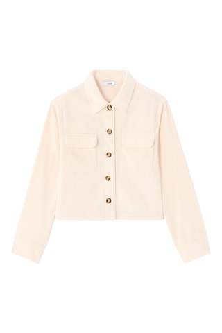 Velours Blouse Straight - Ecru