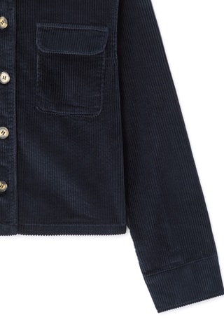 Velours Blouse Straight - Marineblauw