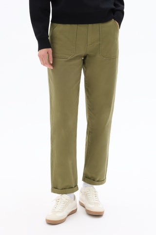 Chino straight hoge taille - Kaki