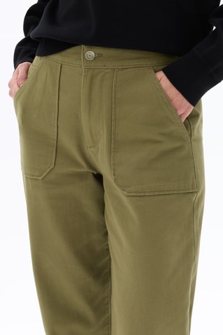 Chino straight hoge taille - Kaki