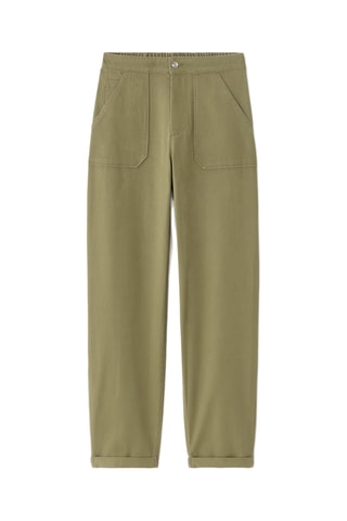 Chino straight hoge taille - Kaki