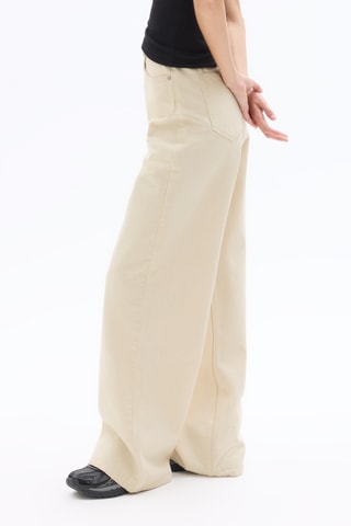 Jeans Wide Legs met Hoge Taille - Ecru