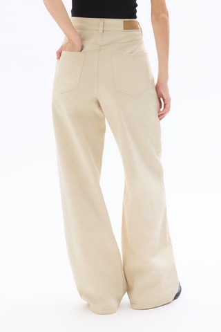 Jeans Wide Legs met Hoge Taille - Ecru