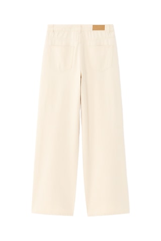 Jeans Wide Legs met Hoge Taille - Ecru