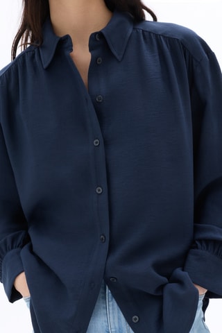 Blouse straight - Marineblauw