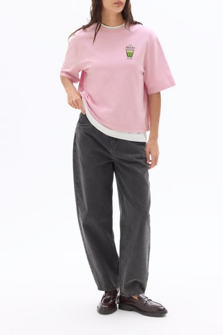 T-shirt boxy - Roze