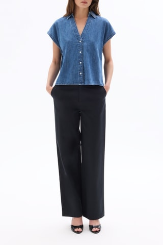 Spijkerblouse relaxed fit - Marineblauw