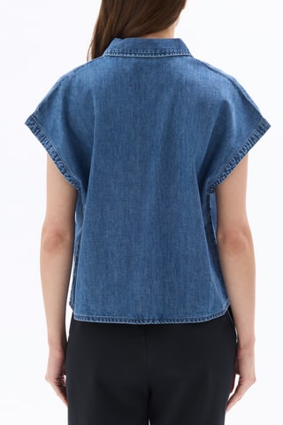 Spijkerblouse relaxed fit - Marineblauw