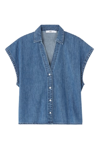 Spijkerblouse relaxed fit - Marineblauw