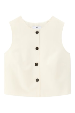 Mouwloos Vest - Ecru