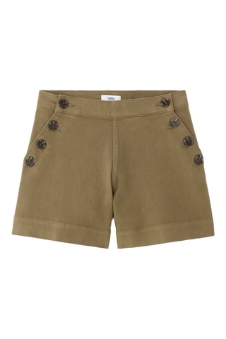 Short Wide Legs met Hoge Taille - Kaki