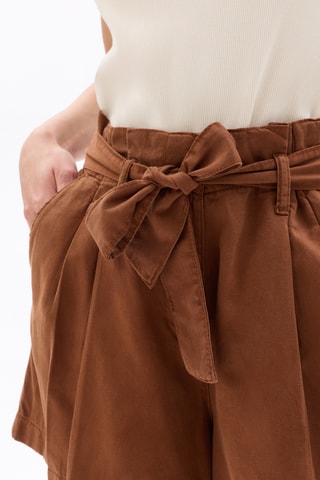Short Wide Legs met Hoge Taille - Camel