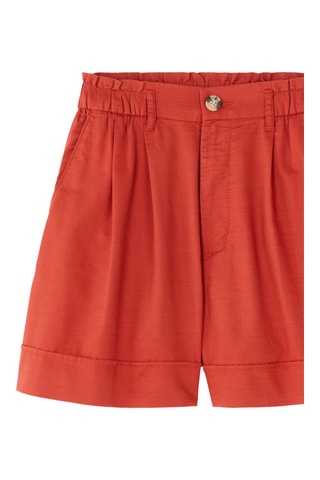 Short Wide Legs met Hoge Taille - Rood