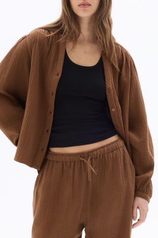 Blouse straight - Bruin