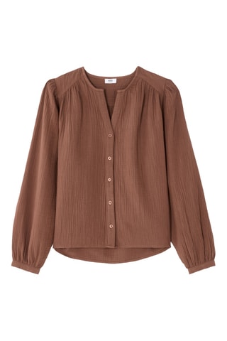 Blouse straight - Bruin