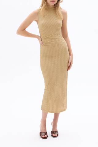 Nauwaansluitende Jurk - Beige
