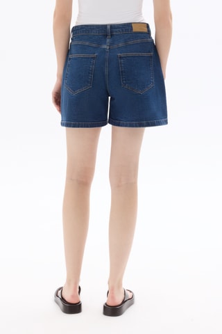 Spijkershort Mom met Hoge Taille - Kobaltblauw