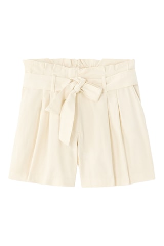 Short Wide Legs met Hoge Taille - Ecru