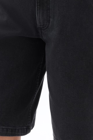 Spijkerbermuda straight met Hoge Taille - Zwart