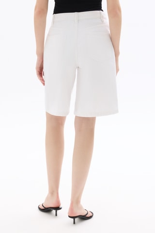 Spijkerbermuda straight met Hoge Taille - Wit