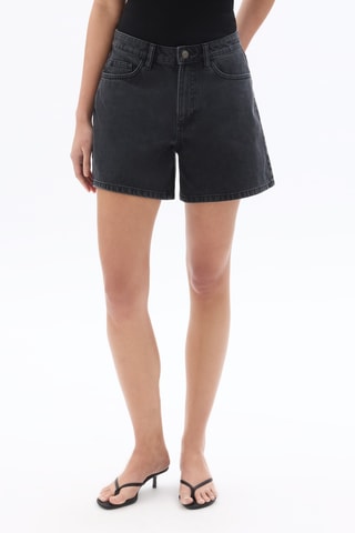 Spijkershort Mom met Hoge Taille - Zwart