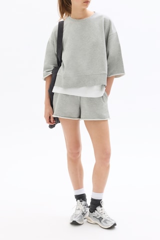 Oversized T-shirt - Gemêleerd Lichtgrijs