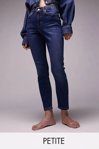 Skinny jeans met hoge taille - Donkerblauw