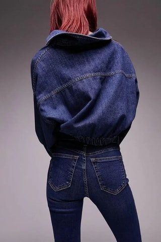 Skinny jeans met hoge taille - Donkerblauw
