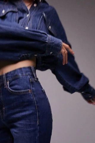 Skinny jeans met hoge taille - Donkerblauw